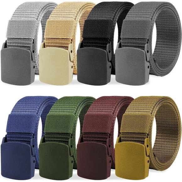 8Pcs Nylon Military Tactical Plastic Buckle Belt Webbing Canvas Outdoor Web Belt - Picture 1 of 7